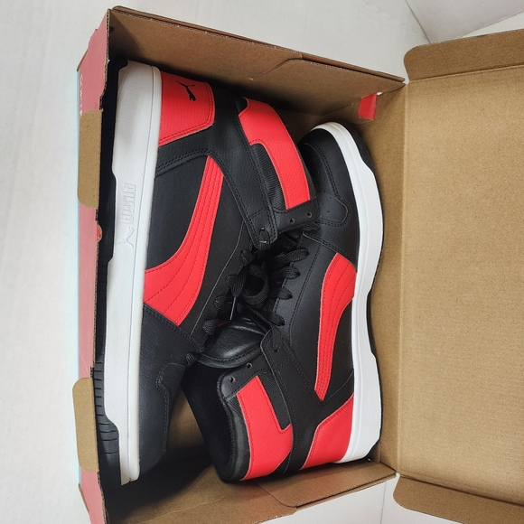 Puma Rebound Layup Like New Basketball Shoe In Box Men's 12 Wide Fit Black Red - Picture 11 of 11